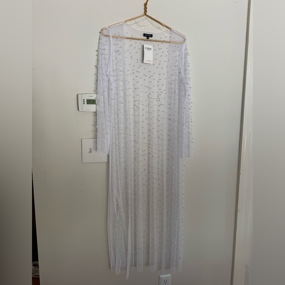 Pearl Mesh Duster Cardigan Robe - Picture 3 of 7